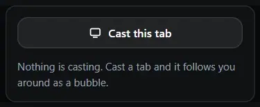 Tabbies extension popup with the Cast this tab button